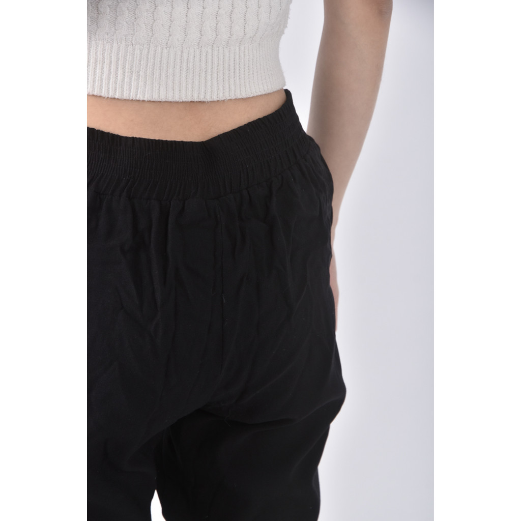 (XL) starkiki高腰棉質休閒黑色長褲二手衣, , large