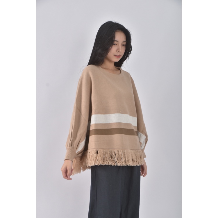 (M) nice ioi披肩造型棕色長袖上衣二手衣, , large