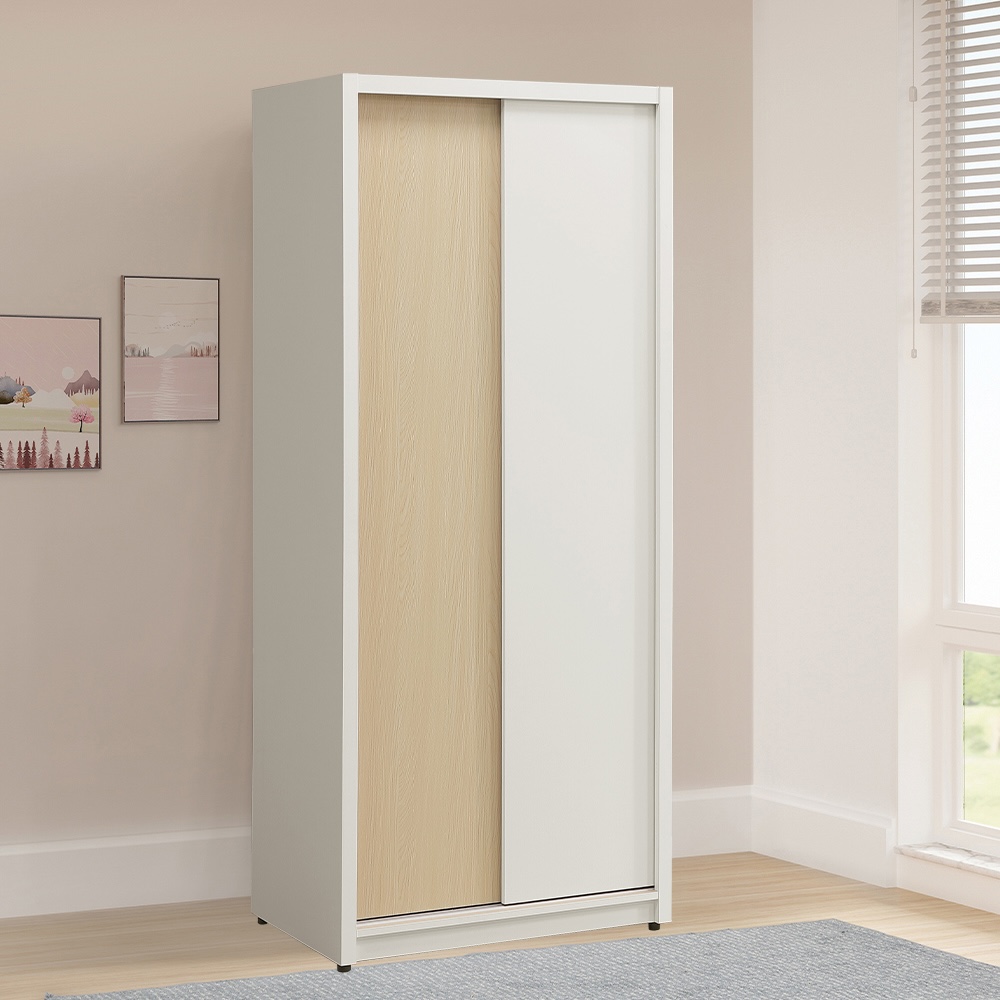 【唯熙傢俱】羅伊原木雙色2.6尺衣櫃, , large