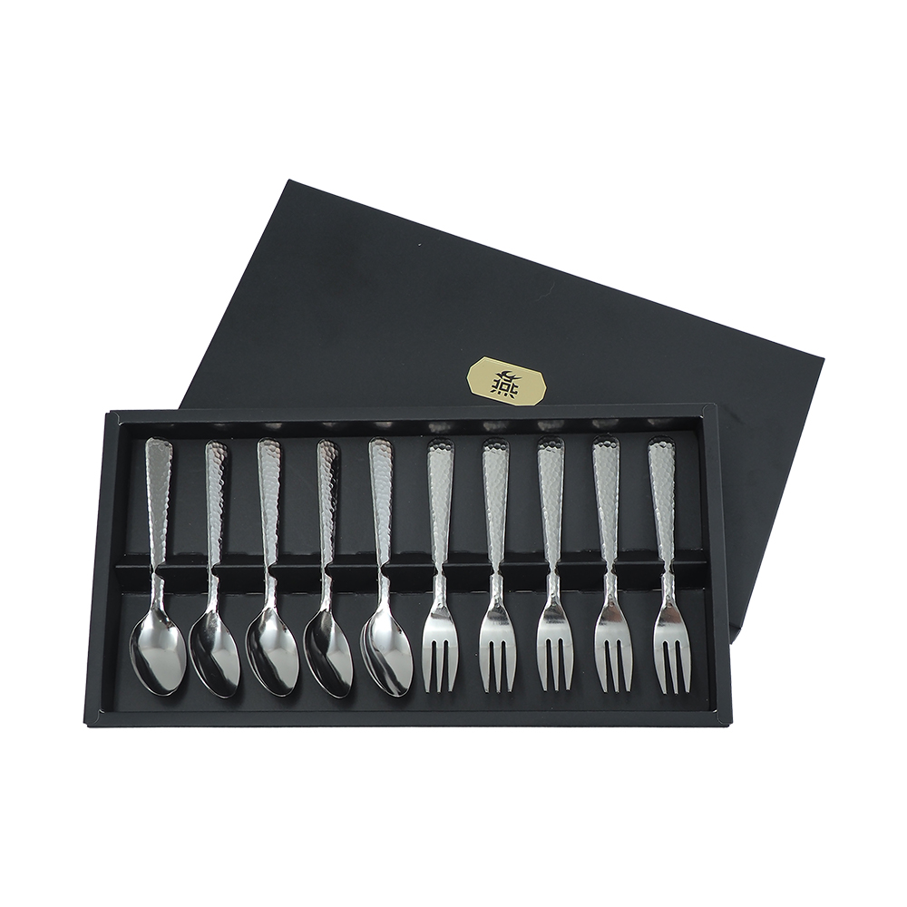 日本製燕匠鎚目咖啡匙/水果叉組-2組, , large