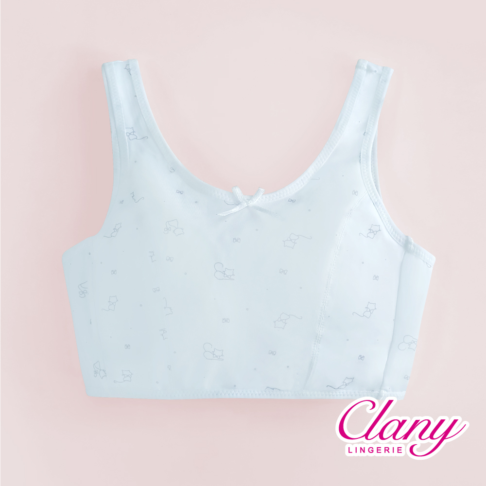 可蘭霓Clany 小貓咪冰礦涼感無鋼圈少女S-Q/2XL 學生內衣 成長型內衣  8038-51 寶寶藍 胸衣  背心, , large