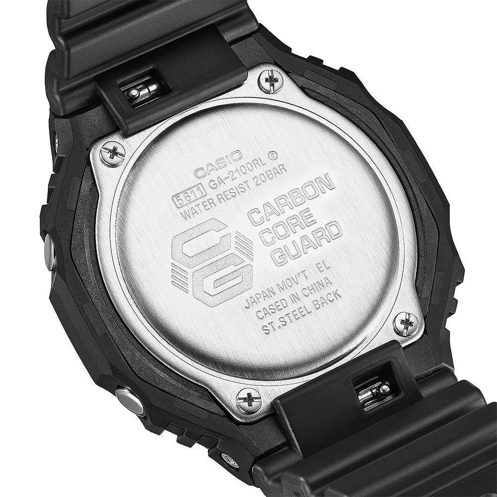 CASIO 卡西歐 G-SHOCK 經典配色八角雙顯手錶 GA-2100RL-1A, , large