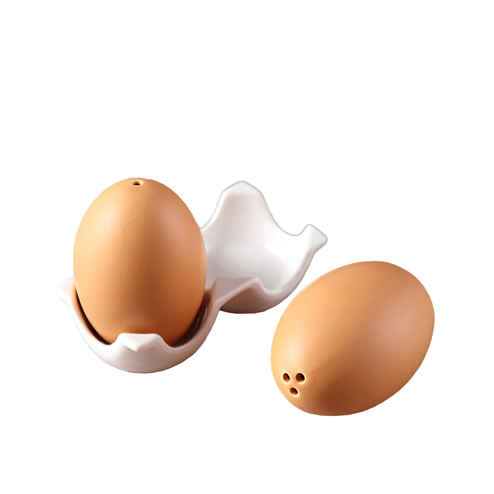 【上手家居】雞蛋陶瓷調味罐 2土蛋(調味料罐/鹽罐/胡椒罐/鹽巴罐), , large