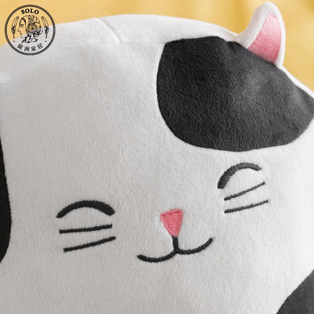 【SOLO歐洲家居】LCW Home 土耳其製 34cm 貓咪抱枕 可愛黑貓丸子貓 玩偶 布偶 娃娃, , large