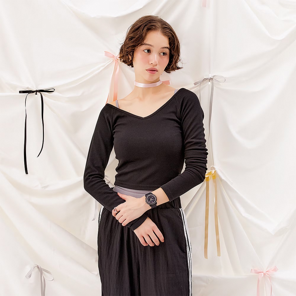 CASIO 卡西歐 BABY-G 緞帶雙顯女錶-黑/粉色 BGA-290RA-1A, , large