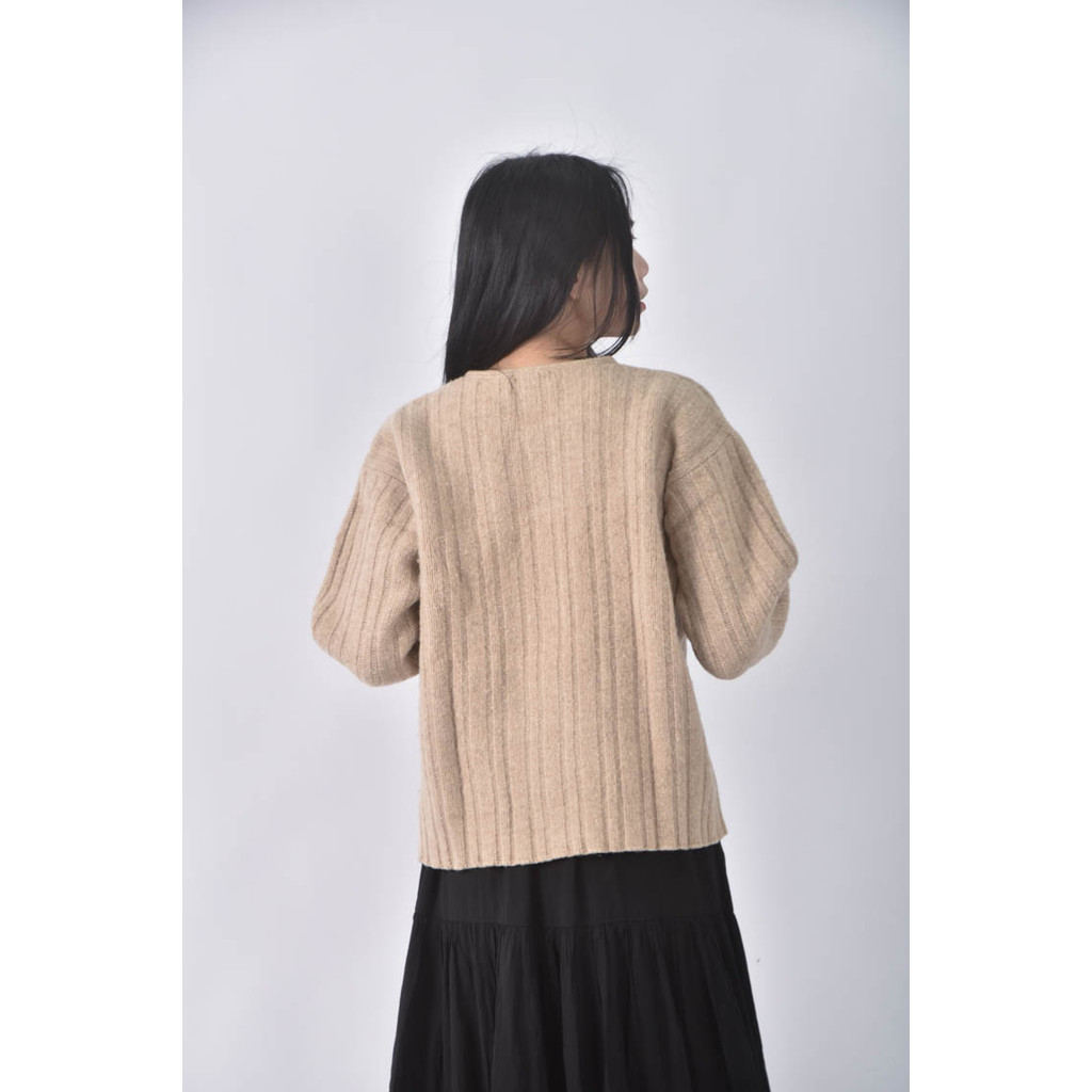 (XL) j crew羊毛純羊毛棕色長袖上衣二手衣, , large