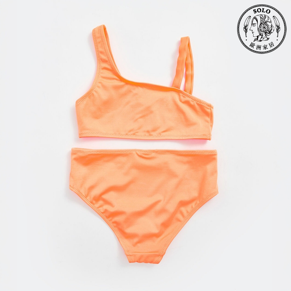 【SOLO Vintage】LCW 3-Piece Girls Swimsuit Beachwear Quick-drying Material Orange 5-6y, , large