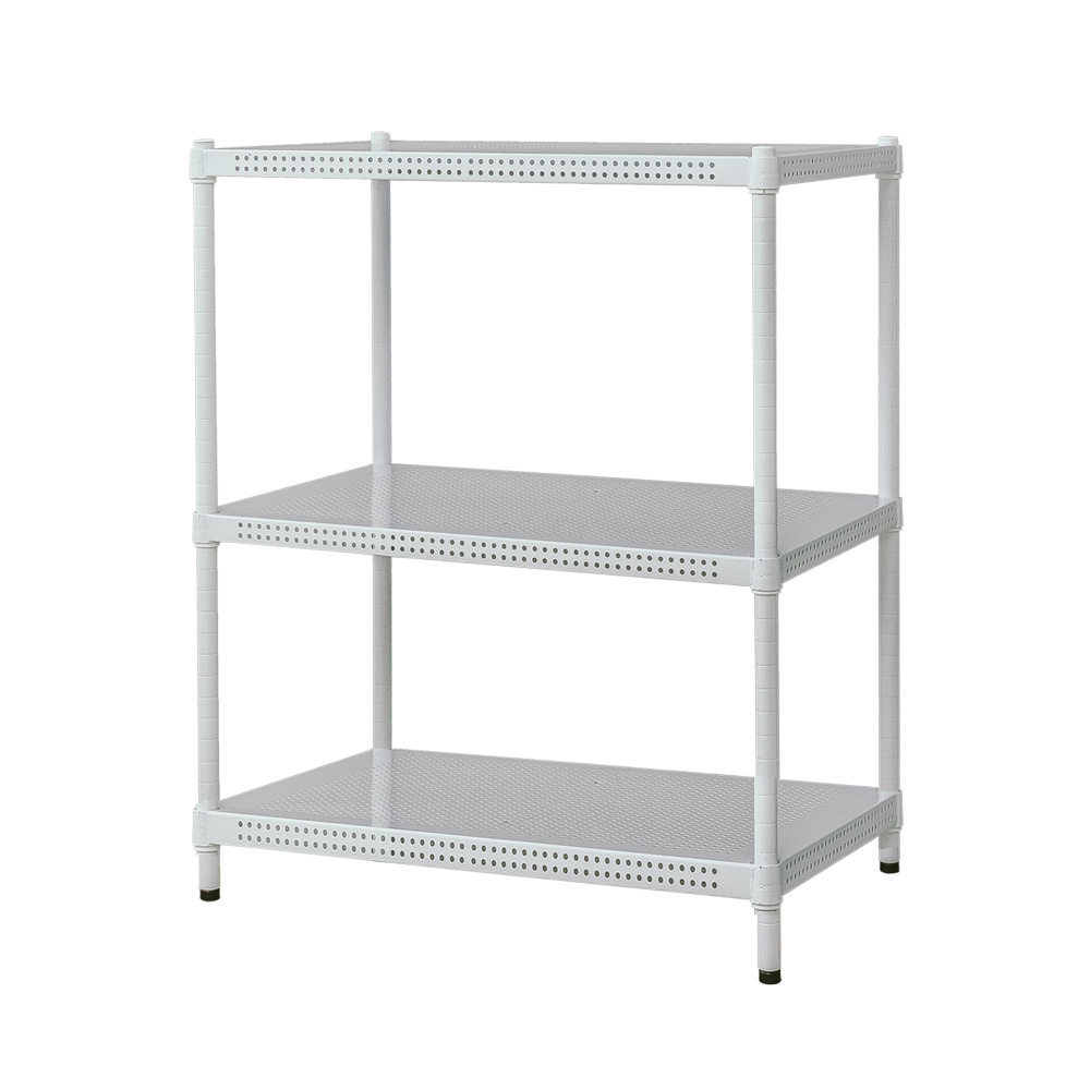 【Y HOUSE】75x45x90cm perforated plate three-layer shelf perforated plate shelf iron rack - paint white, , large