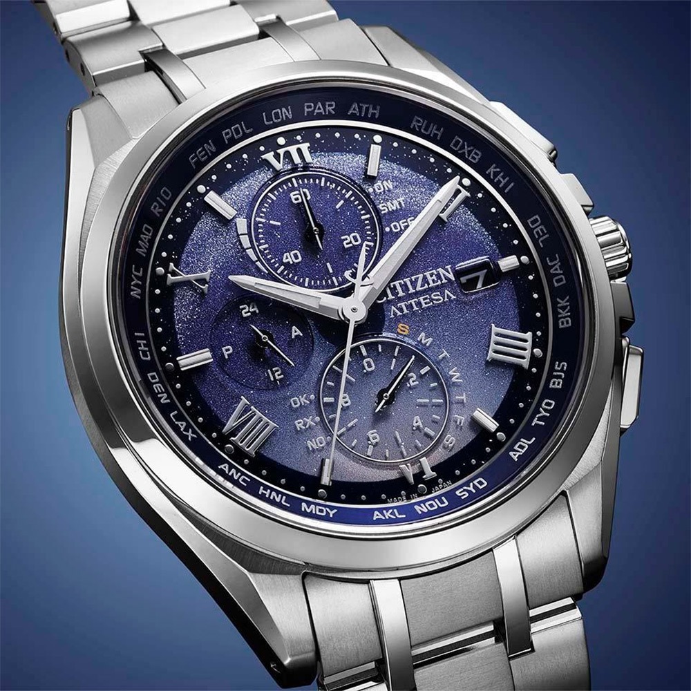 CITIZEN 星辰 月虹 鈦金屬 光動能全球電波計時手錶 送禮推薦 AT8240-66L, , large