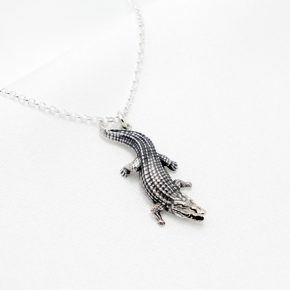 【Angel & Me】Alligator Crocodile s925 sterling silver necklace animal gift, , large