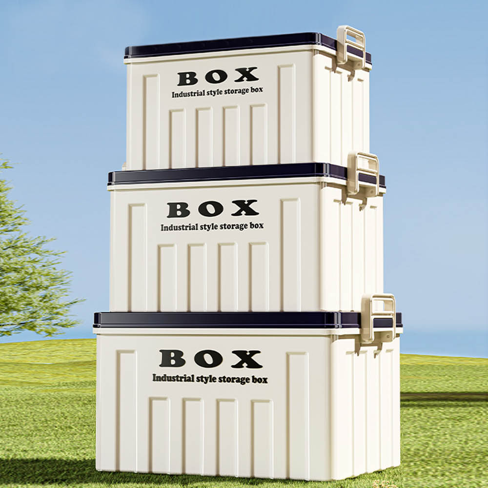 【AOTTO】大容量工業風雙提手收納箱-綠色(AL-2202GN), , large