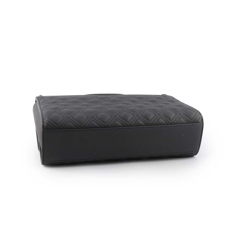 TORY BURCH Fleming Matte 縫線翻蓋流蘇二用包/黑色, , large