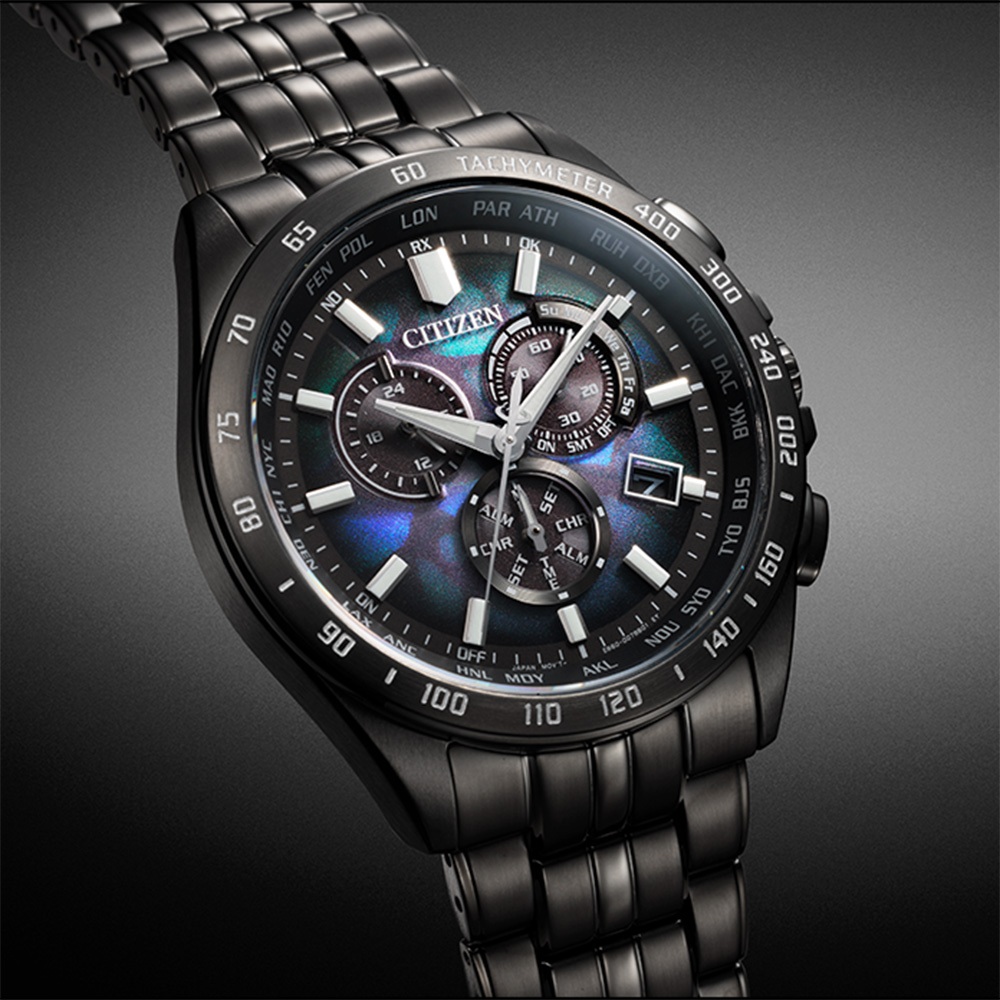 CITIZEN 星辰 100週年限量宇宙幻彩 光動能電波手錶 CB5878-56E, , large