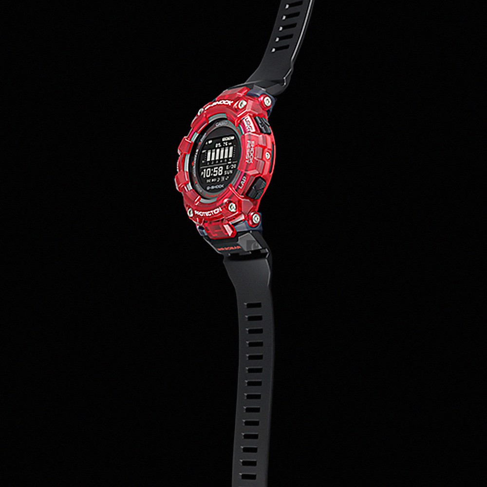 CASIO 卡西歐 G-SHOCK 多功能運動藍芽電子錶-紅 GBD-100SM-4A1, , large