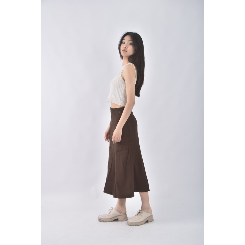 (S) tfc羊毛簡約棕色長裙二手衣, , large