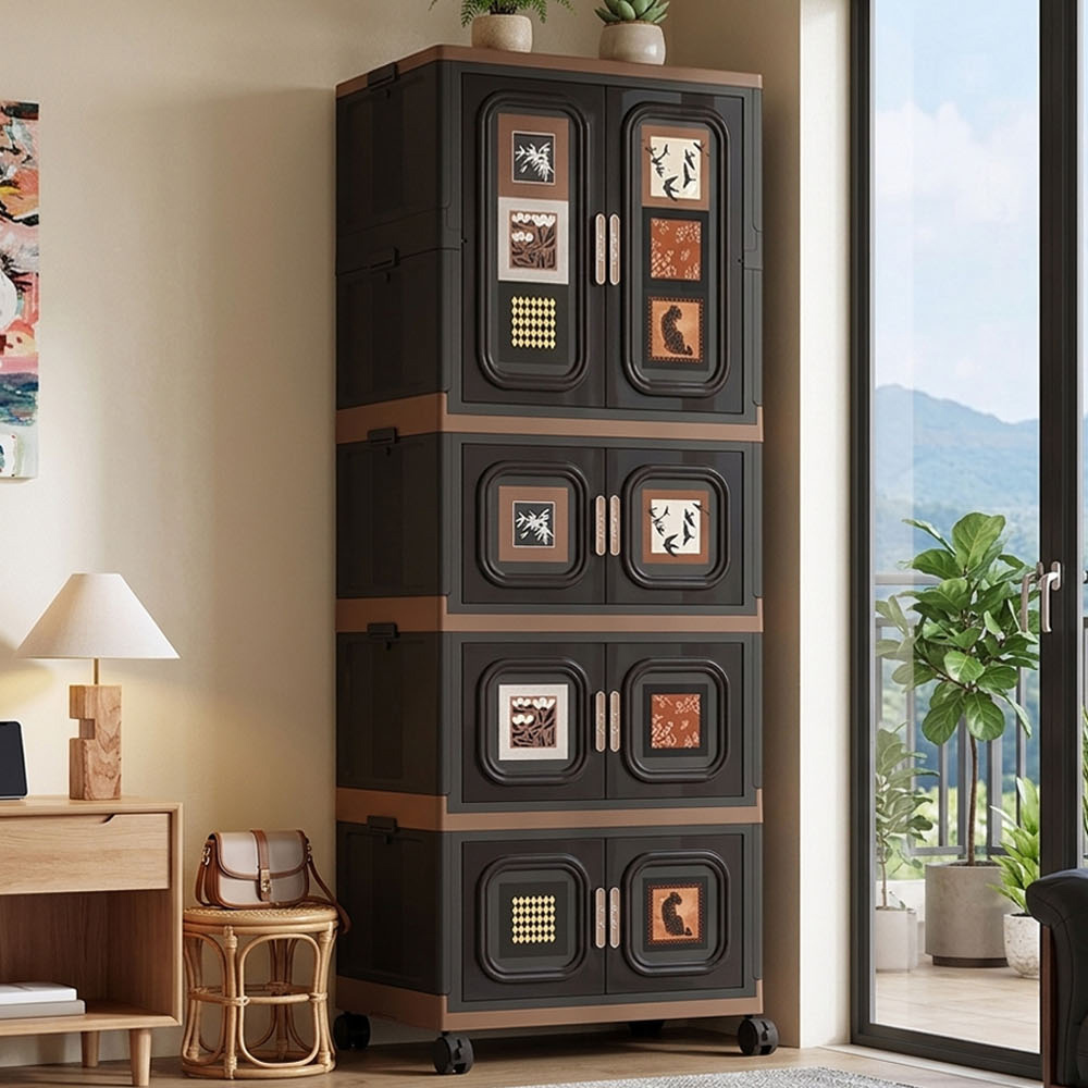 【AOTTO】70面寬大容量雙開門附輪折疊收納衣櫃(AT-603), , large