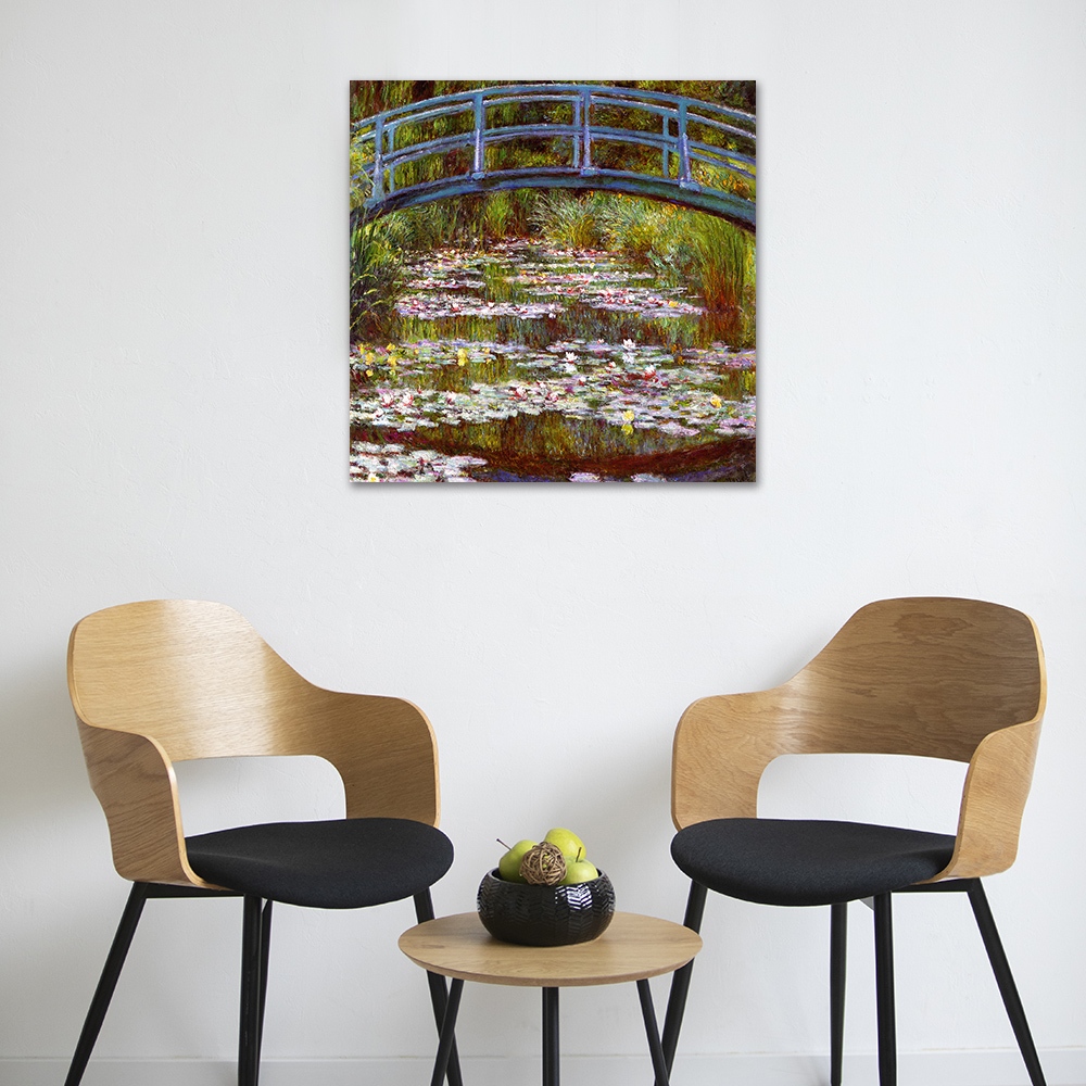 【御畫房】睡蓮 國家一級畫師手繪油畫80×80cm(VF-175), , large
