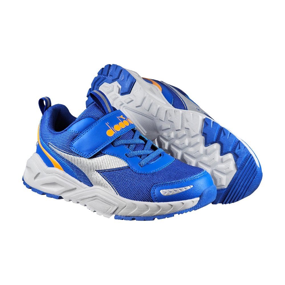 DIADORA迪亞多那 探險家大童運動鞋 童運動鞋 童鞋 寬楦 透氣 保護後跟 吸震 減壓 健康鞋墊 止滑 藍 藍白, , large