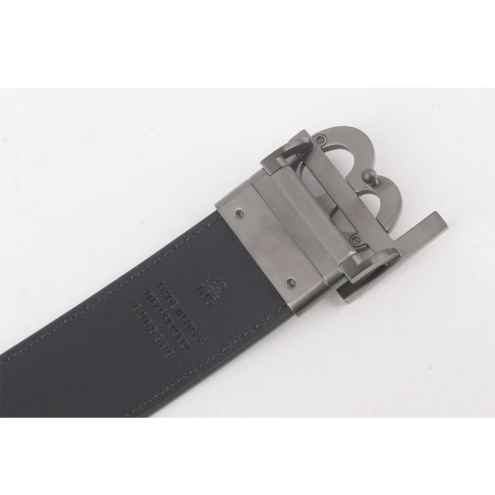 BURBERRY TB Logo 帆布及牛皮寬3.5cm雙面可用皮帶100cm/炭灰/石墨黑, , large