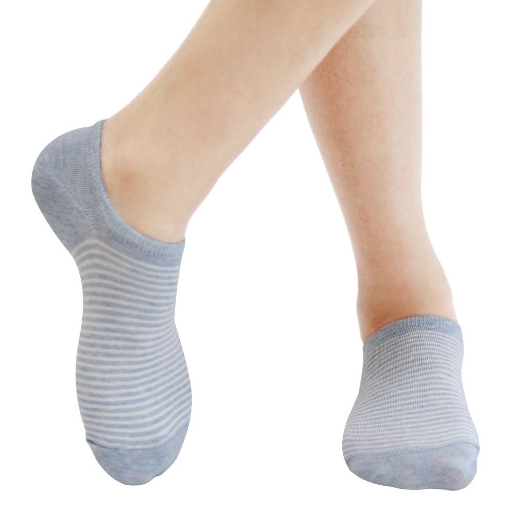 【D&G】條紋低口直角女襪<麻天藍>D404 襪子 隱形襪, , large