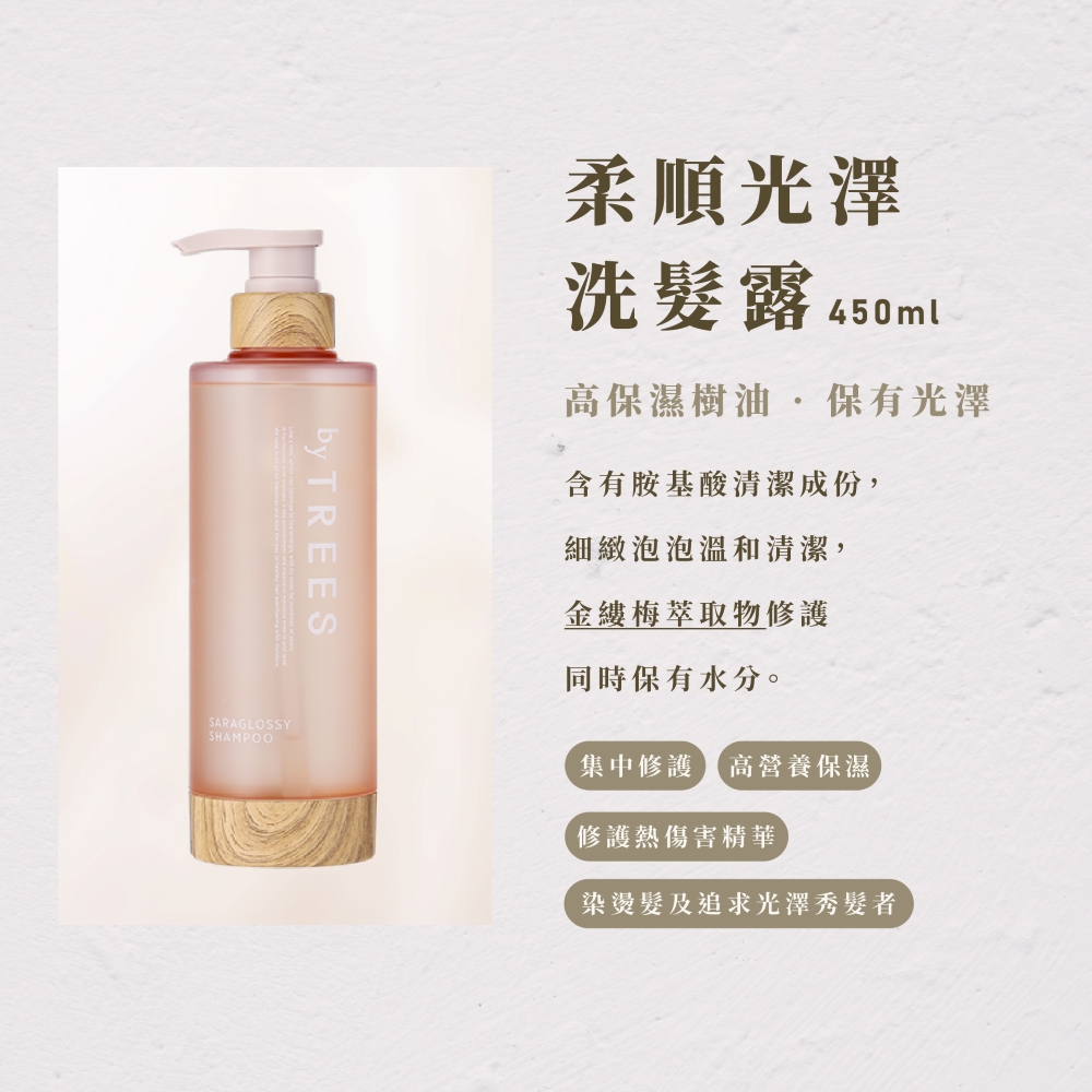 【byTREES】柔順光澤洗髮露450ml, , large