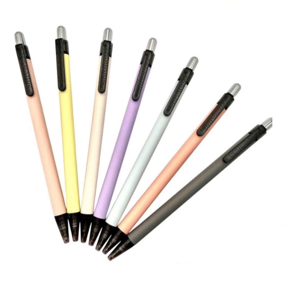 TOWO 東文 SK-100GL 柔芙筆馬卡龍按動中性筆 0.5mm 買一送一*白桿/黑芯-送藍筆, , large