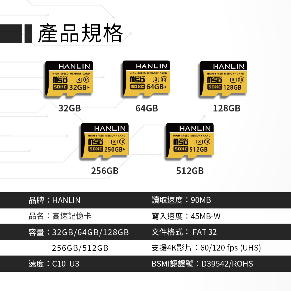 [HANLIN]-TF32G高速記憶卡C10 32GB U3, , large