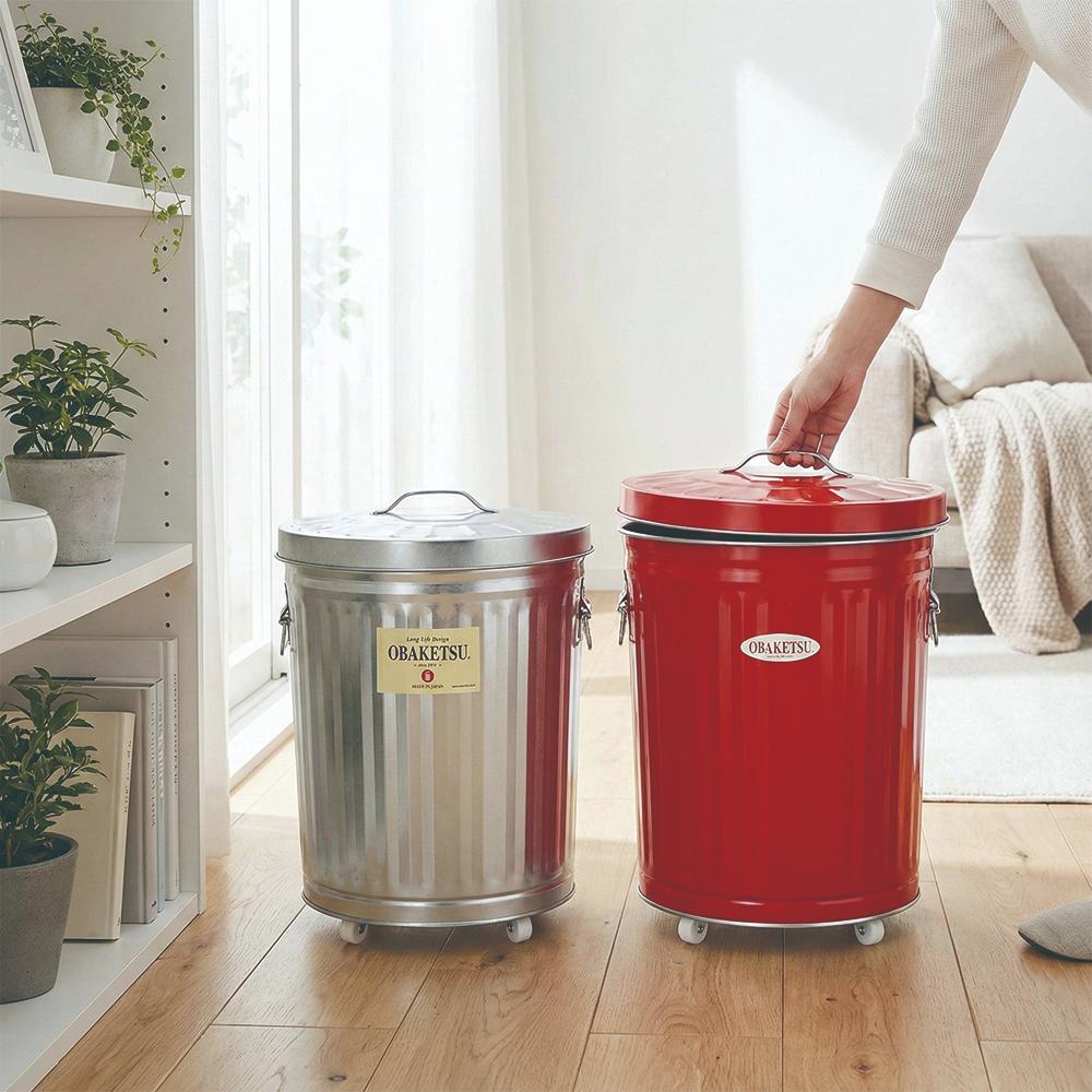 【this-this】日本渡邊金屬｜OBAKETSU 手工製附輪垃圾桶 33L, , large