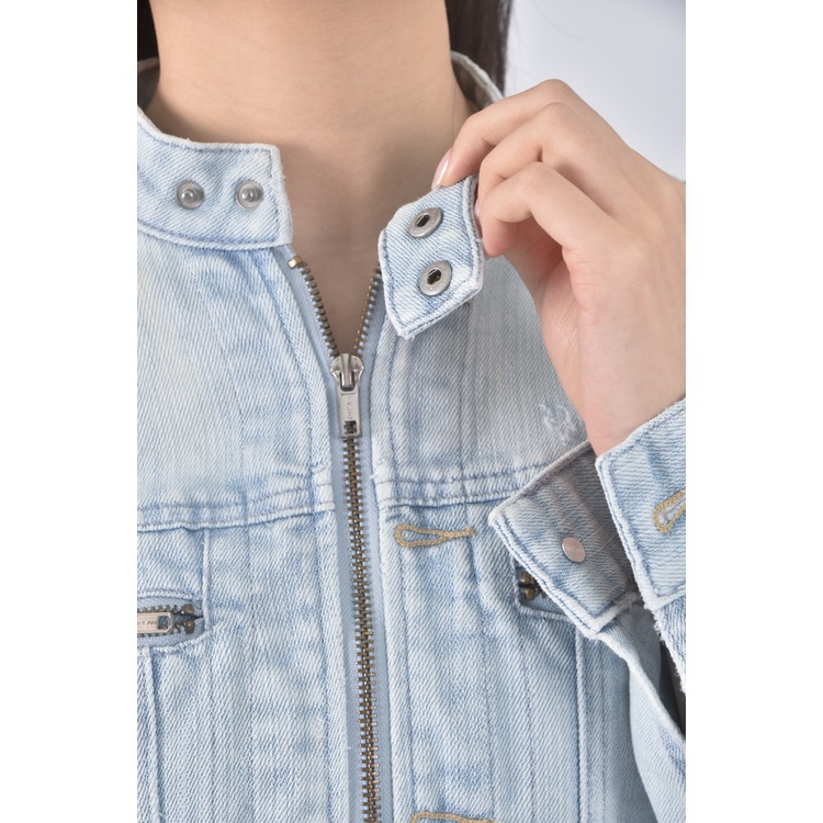 (S) guess丹寧牛仔質感棉質立領藍色外套二手衣, , large