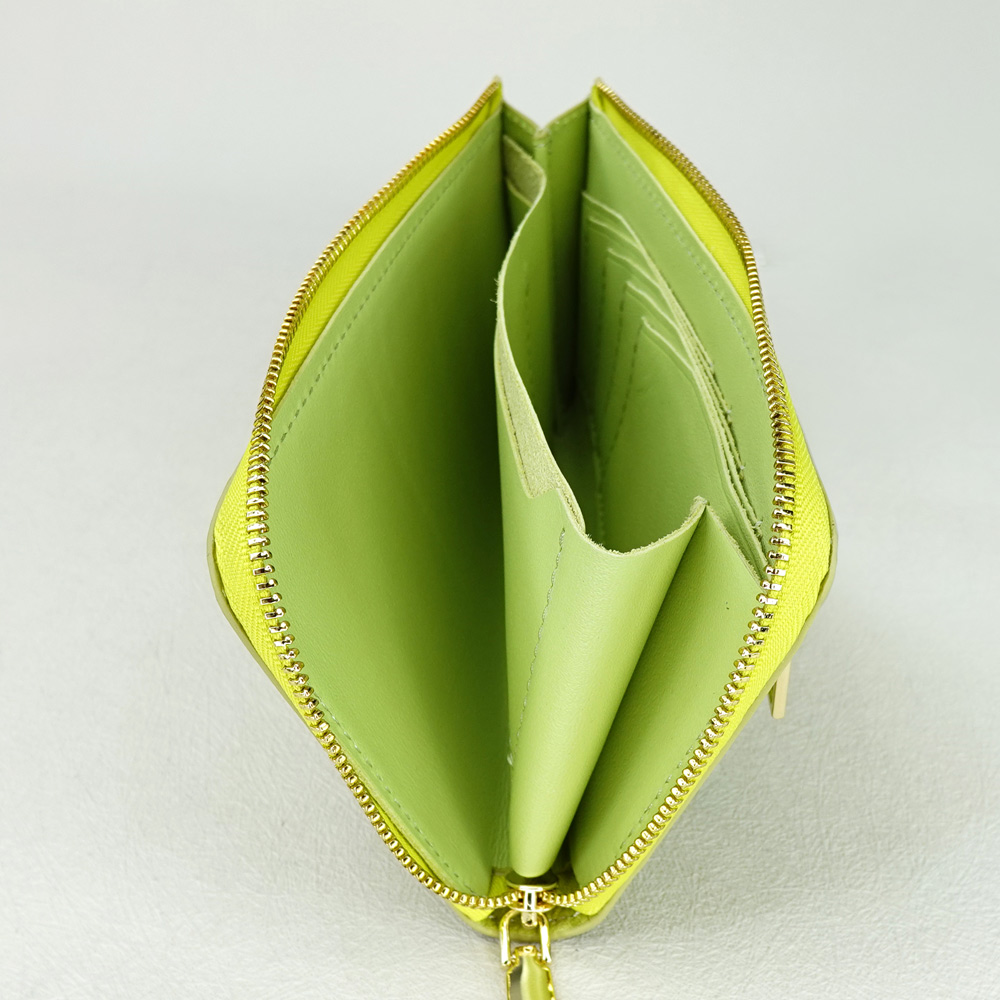 【M2nd】律米耶鴕鳥皮輕薄迷你長夾(蘋果綠-T65A), , large