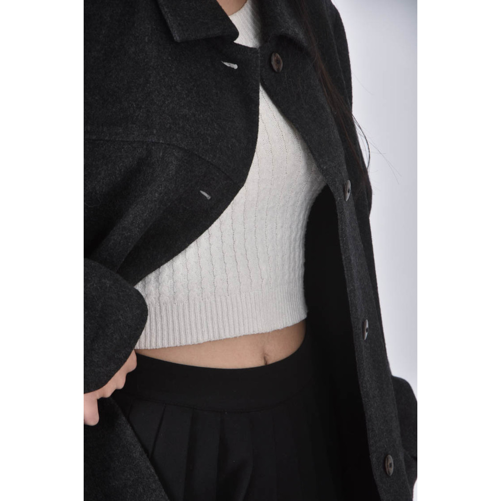 (L) thomo大衣灰色外套二手衣, , large