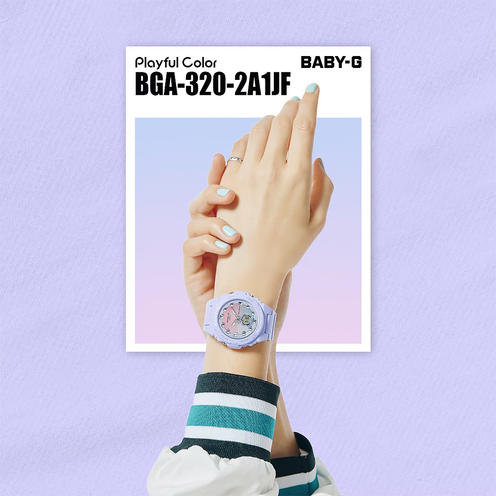CASIO 卡西歐 BABY-G 冬日漸層女錶 手錶 BGA-320-2A1, , large
