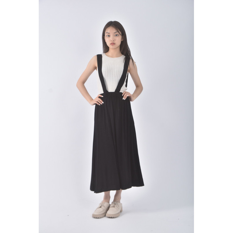 (S) 質感吊帶黑色長裙二手衣, , large