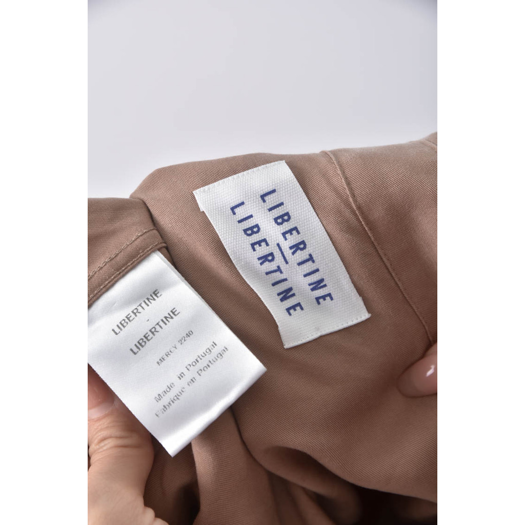 (F) libertine libertine質感素面杏色長袖上衣二手衣, , large