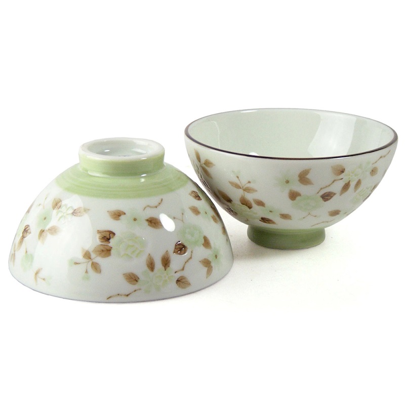 [豐名日本餐具] 4.0"碗  牡丹花 綠 / C04RB0-197-3, , large