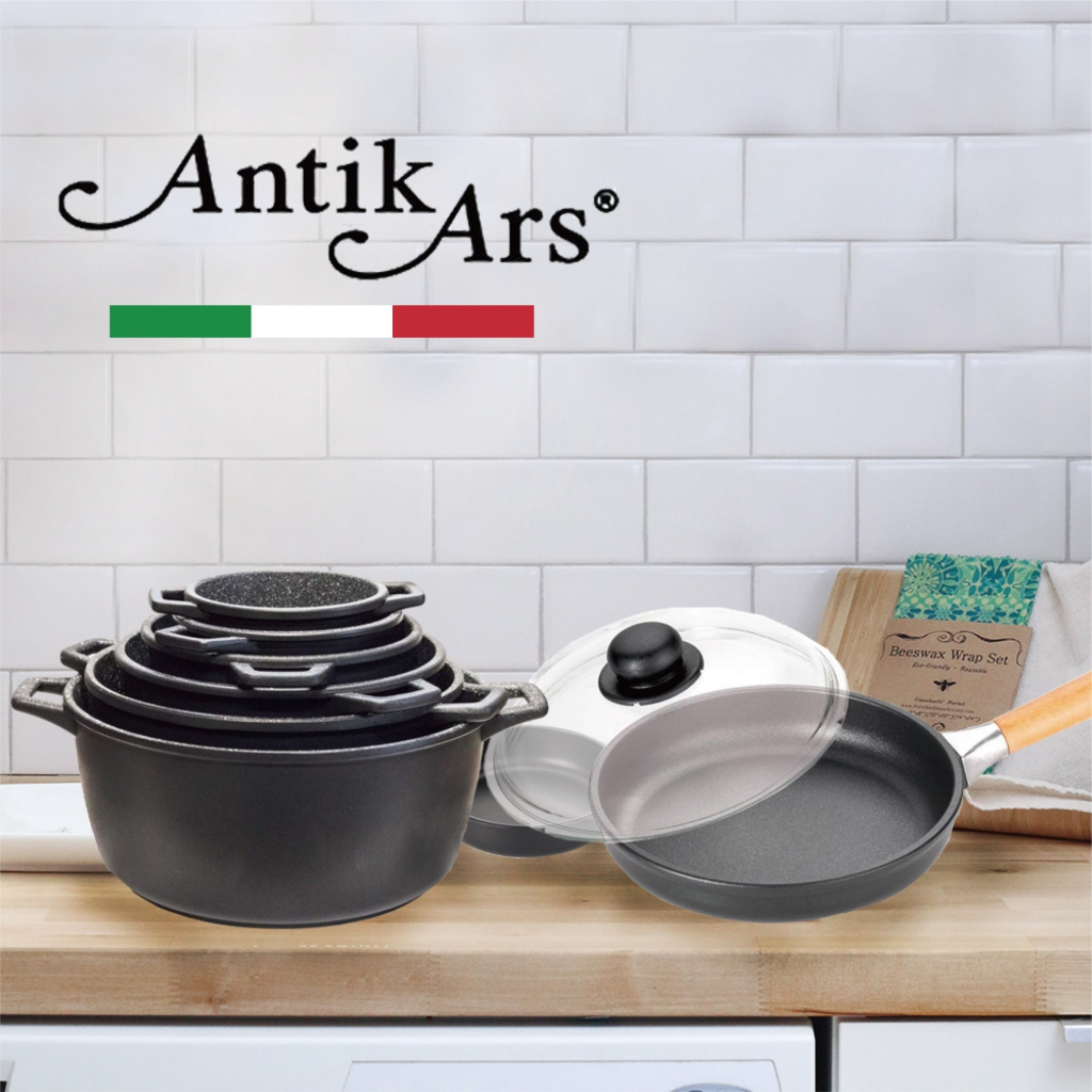 蓋瑞廚物【義大利Antikars 不沾鑄鋁雙耳淺燉鍋 20 24 28cm】義大利製  鑄鋁鍋 雙耳湯鍋 雙耳燉鍋, , large