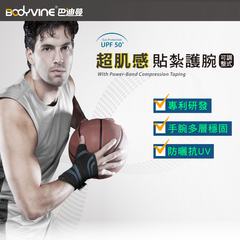 [BODYVINE巴迪蔓]超肌感貼紮護腕-1只(CT-N81105-1), , large