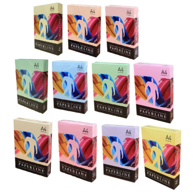 PAPERLINE Colored Photocopy Paper, A4, 80 lbs, 500 sheets per pack, Inkjet/Laser Photocopy Paper, Colored Paper, 80P, , large