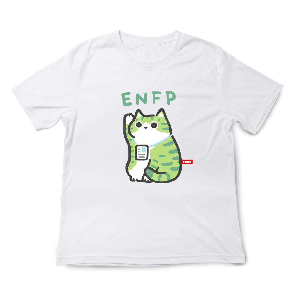 JZ TEE MBTI貓咪 ENFP-競選者 印花短袖, , large