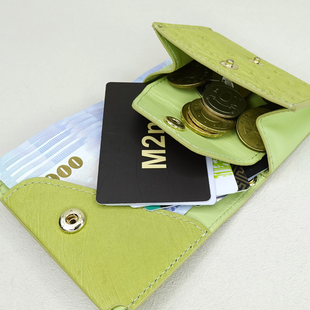 【M2nd】Ostrich Tri-fold Wallet, , large
