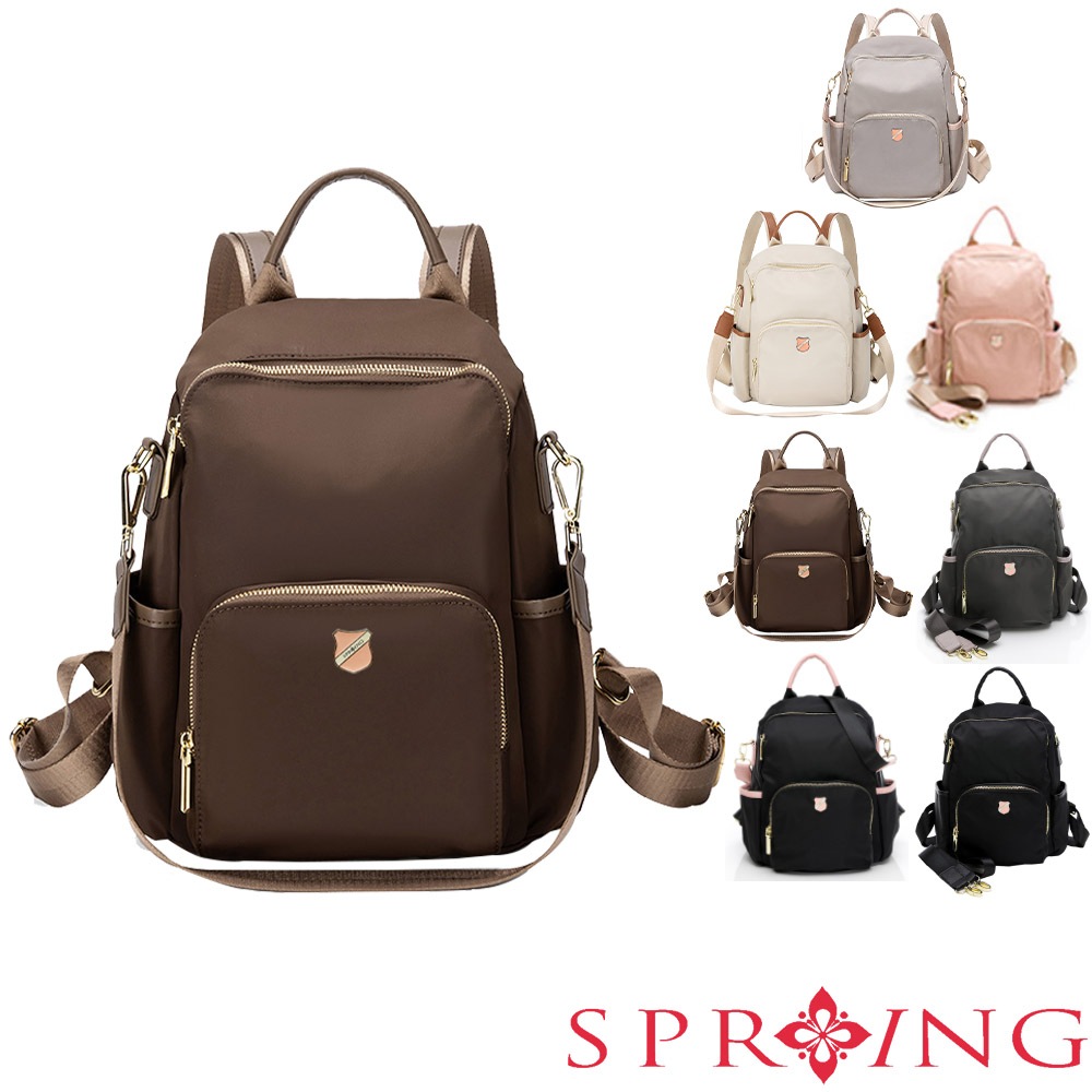 SPRING-未來質感系列尼龍防盜後背兩用包小號 防盜後背包 可肩背可後背雙肩包 防潑水後背包- 多色(可側背), , large