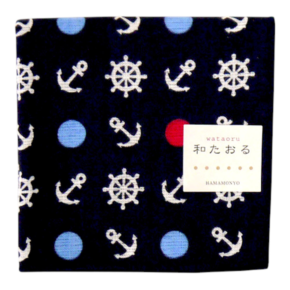 日本製【濱文漾】純棉手帕/方巾－紳士海軍, , large