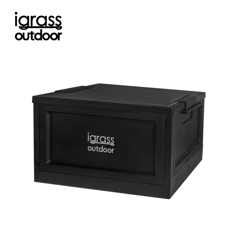 igrass outdoor folding storage box 30L-black, , large