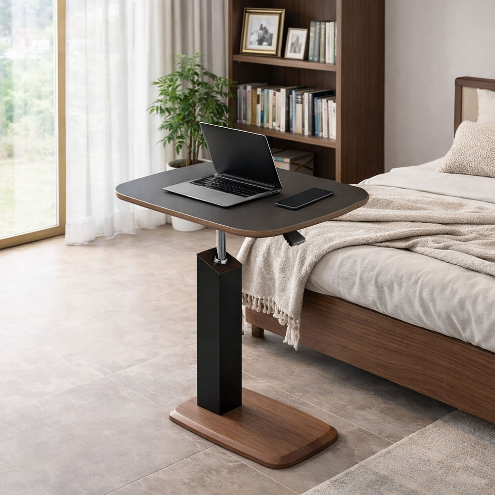 【AOTTO】奶油款可旋轉桌面升降邊桌-輕奢黑(FT-002BK), , large