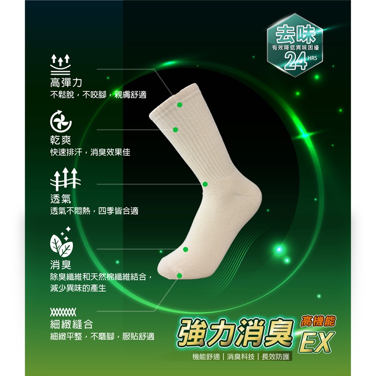 【D&G】女運動長襪<中灰>D595 抑菌消臭 中筒襪 穿搭襪, , large