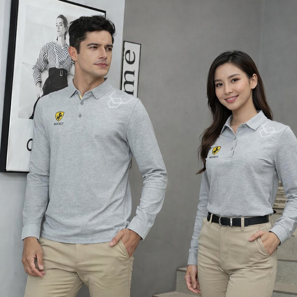 【FALALI】長袖冰感POLO衫-男(灰), , large