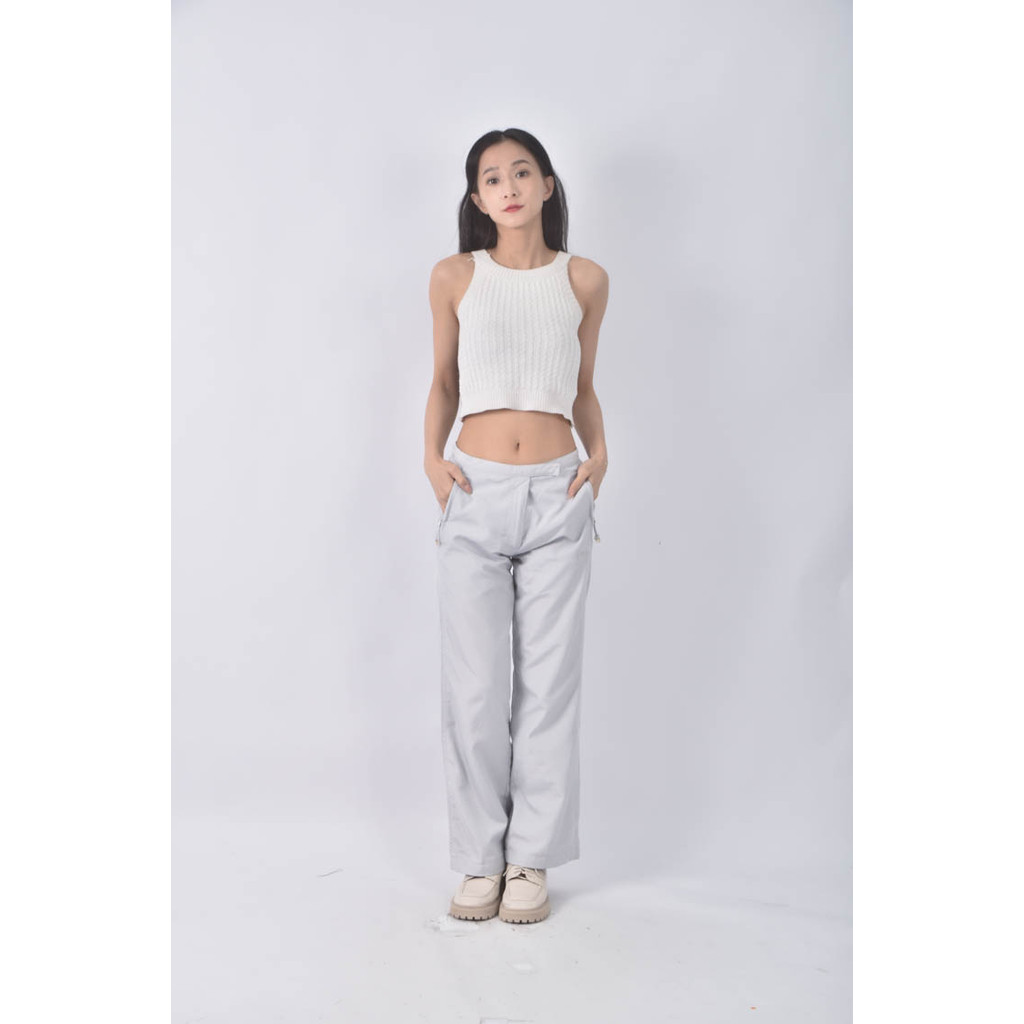 (S) fila高腰寬鬆灰色長褲二手衣