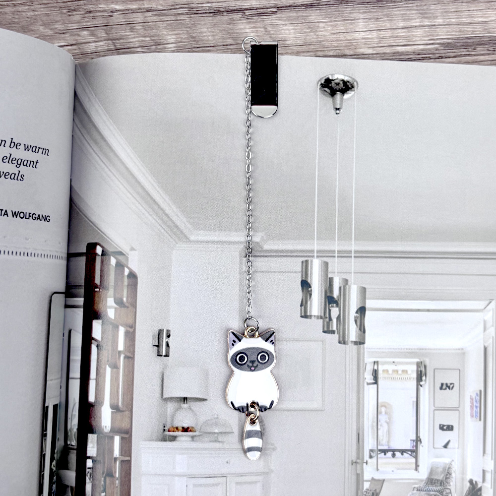 貓咪書籤【22種款式可選】金屬鍊條書籤 隱形書籤 琺瑯貓咪吊飾 書籤夾 金屬書籤 吊掛貓咪 陪讀小貓 貓咪吊飾 鋅合金 兩用書籤, , large