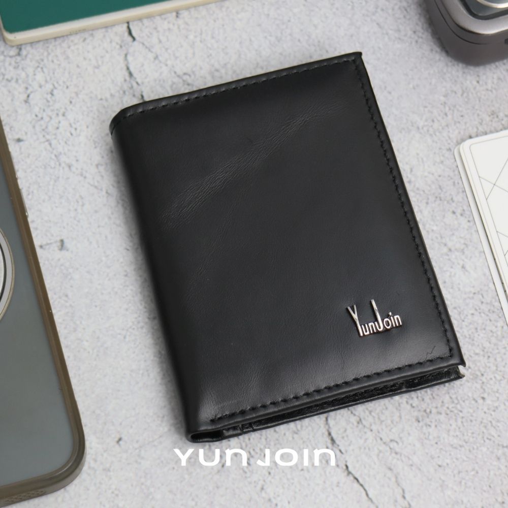 【YUNJOIN】Eterna 直立式真皮短夾-藍色  (男用/女用 多卡位收納皮夾), , large