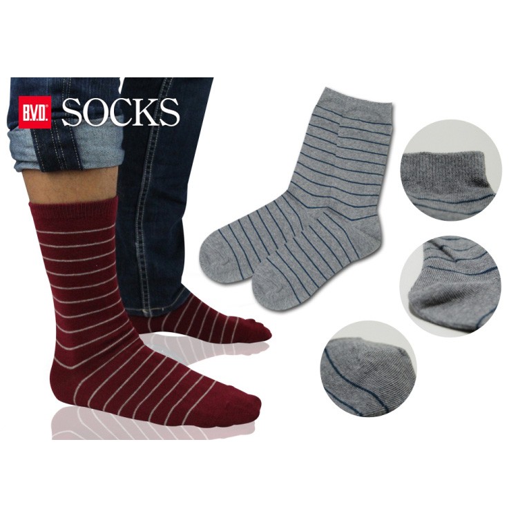 【BVD】細條紋男襪<深咖>B207 襪子 長襪 休閒襪, , large